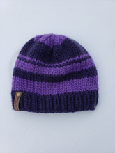 Load image into Gallery viewer, Classic Beanie - Deep and Bright Purple Striped - X-Large

