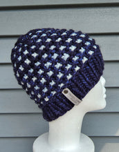 Load image into Gallery viewer, Pritchard Park Beanie - Navy Blue with Light Blue - X-Large
