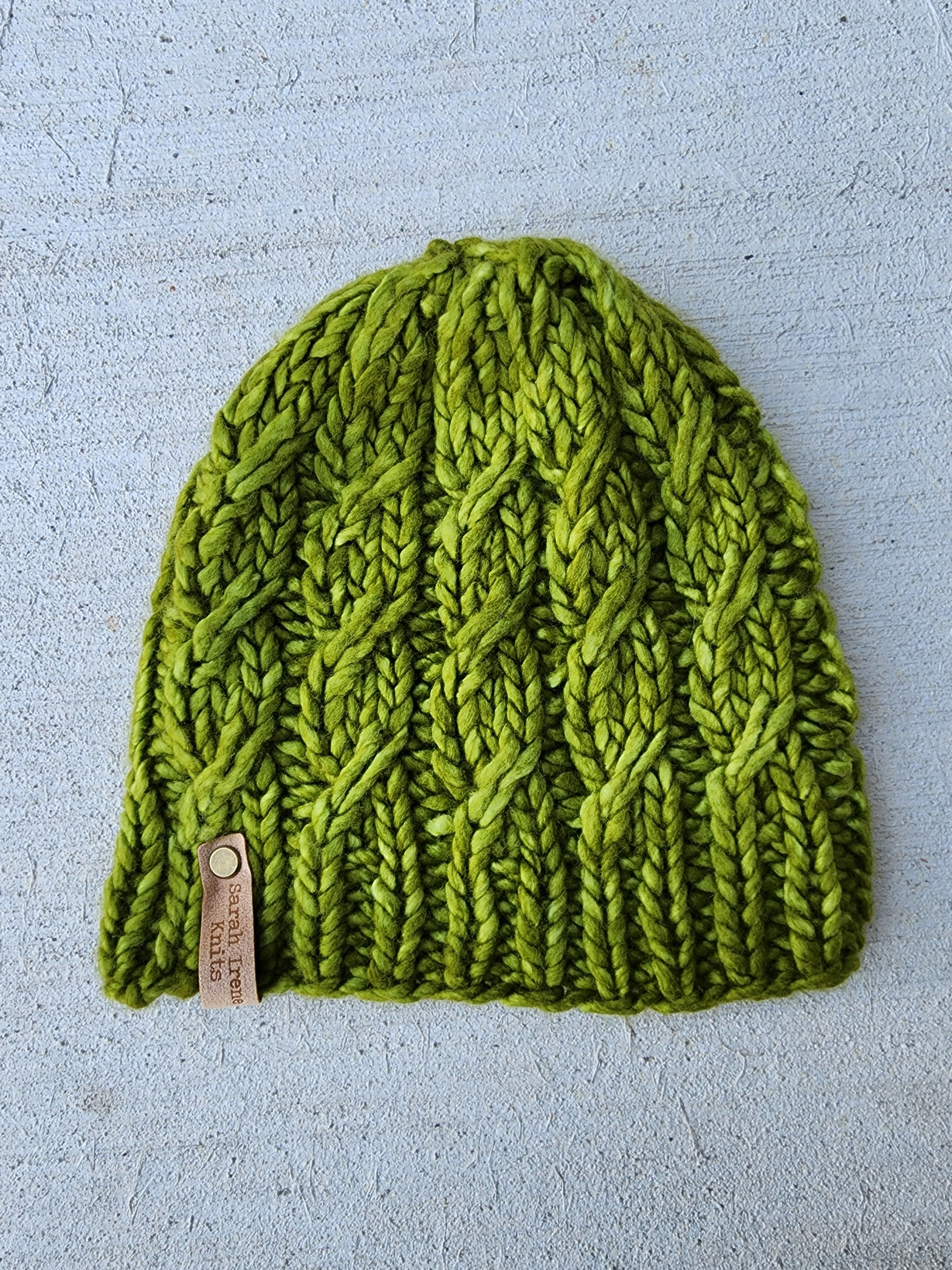Created by Cyd Handcrafted Alpine Green‎ Cable Knit Beanie Hat Artisanal NEW Duane Street Cashmere Beanie – Aztech Mountain main image 2