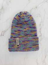 Load image into Gallery viewer, Double Brim Beanie - Multicolor Purple Teal Yellow - Small
