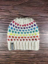 Load image into Gallery viewer, Pritchard Park Beanie - Natural Ivory Rainbow - Large
