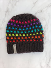 Load image into Gallery viewer, Pritchard Park Beanie - Black Rainbow - Various Sizes
