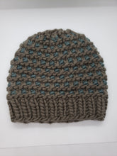 Load image into Gallery viewer, Pritchard Park Beanie - Brownish Grey with Teal - Medium
