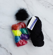 Load image into Gallery viewer, Rainbow Lotus Beanie Yarn Pack - Black or Natural
